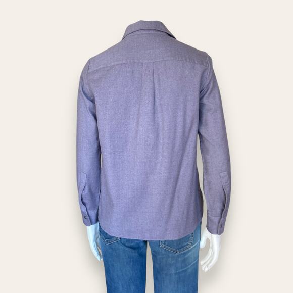 Theory Wool Button up w/ Purple Virgin Wool Size Medium - Picture 4 of 8